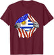 Uruguay Flag Chest USA Uruguayan Pride Uruguayan Roots T-Shirt - T-Shirt | Maroon