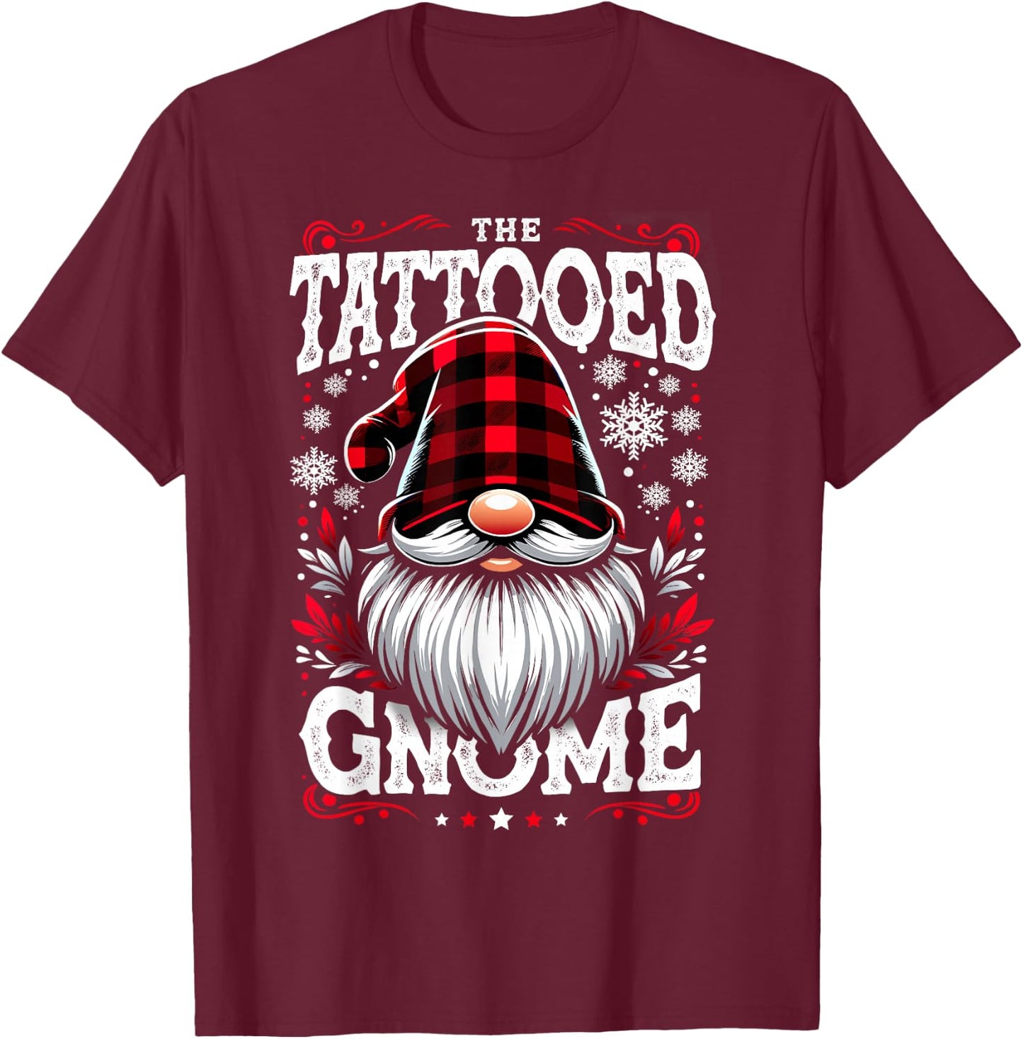 The Tattooed Gnome Matching Family Christmas Pajama T-Shirt - T-Shirt | Maroon