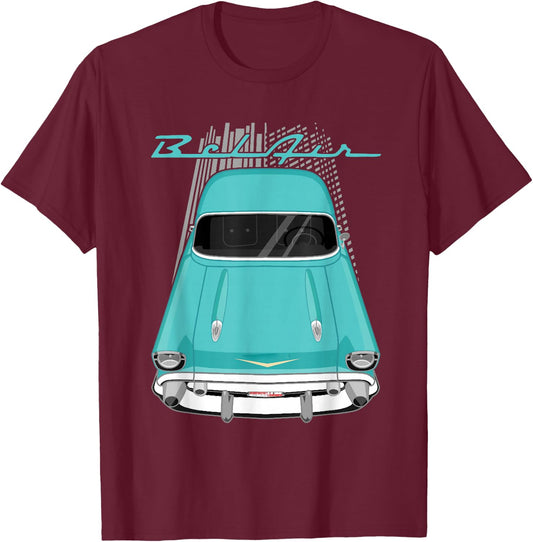 1957 55 56 57 Bel air Vintage Silhouette Classic Old Hot Rod T-Shirt - T-Shirt | Maroon