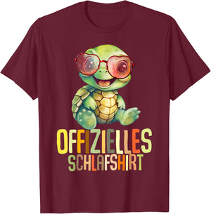 Schildkröte Offizielles Schlafshirt Schlafanzug Nachthemd T-Shirt - T-Shirt | Maroon