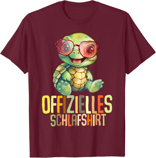 Schildkröte Offizielles Schlafshirt Schlafanzug Nachthemd T-Shirt - T-Shirt | Maroon
