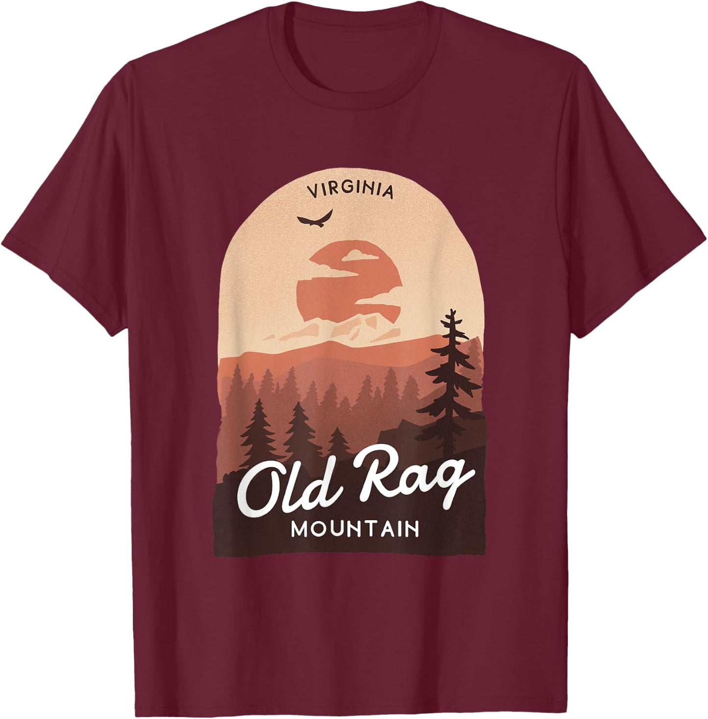 Old Rag Mountain Virginia Sunset T-Shirt - T-Shirt | Maroon