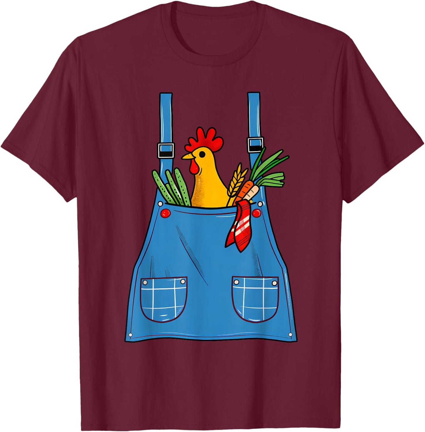 Funny Farmer Costume Halloween Cute Farm Women Men Kids T-Shirt - T-Shirt | Maroon