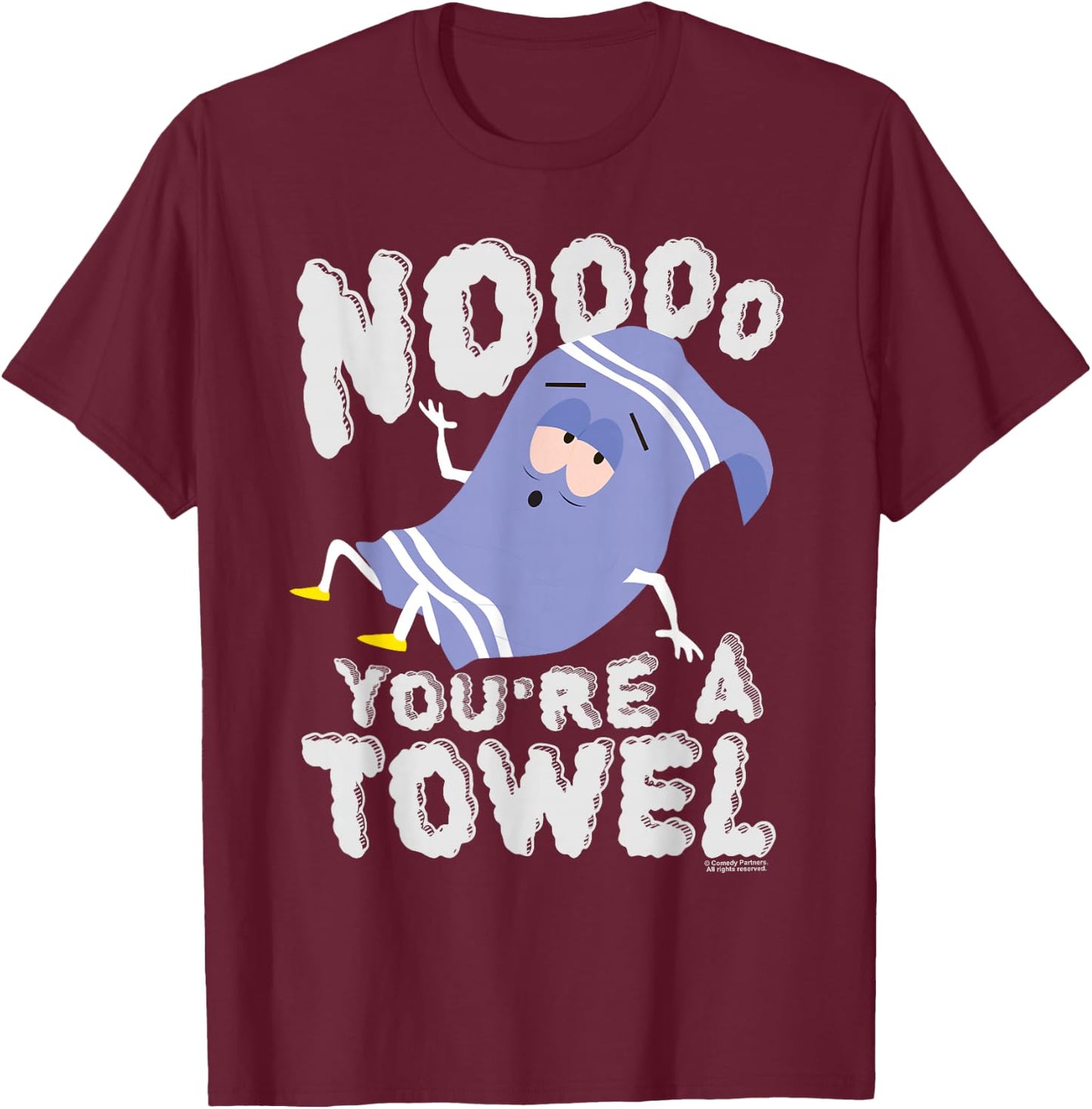 South Park Towlie Noooo You're a Towel , black T-Shirt - T-Shirt | Maroon