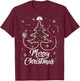 Merry Christmas Nurse Shirt Stethoscope Tree Lights Gift T-Shirt - T-Shirt | Maroon