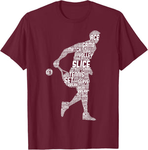 Men's Tennis Apparel & Gift Tennis Boys Youth Men Kids T-Shirt - T-Shirt | Maroon