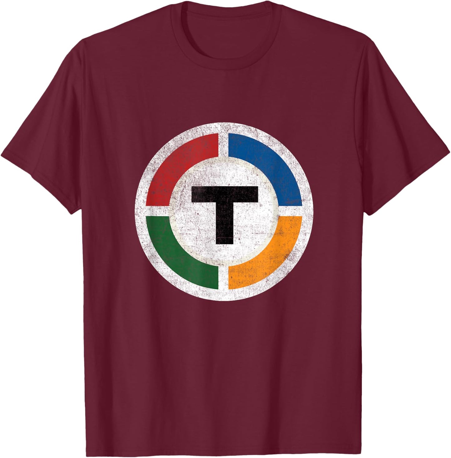 Boston Subway MBTA - Graphic Distressed T Shirt T-Shirt - T-Shirt | Maroon