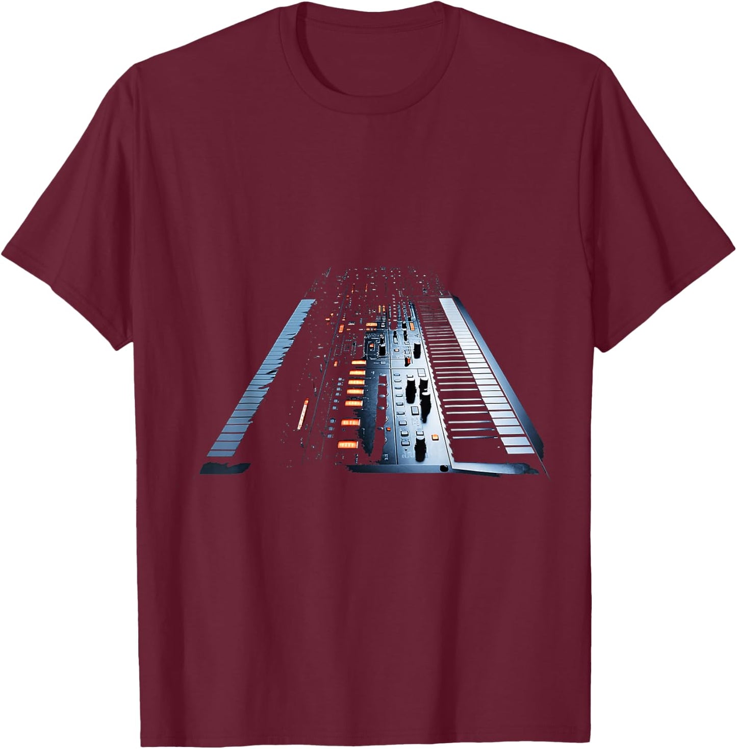 Synthesizer Music Instrument Motif Art Synthesizer T-Shirt - T-Shirt | Maroon