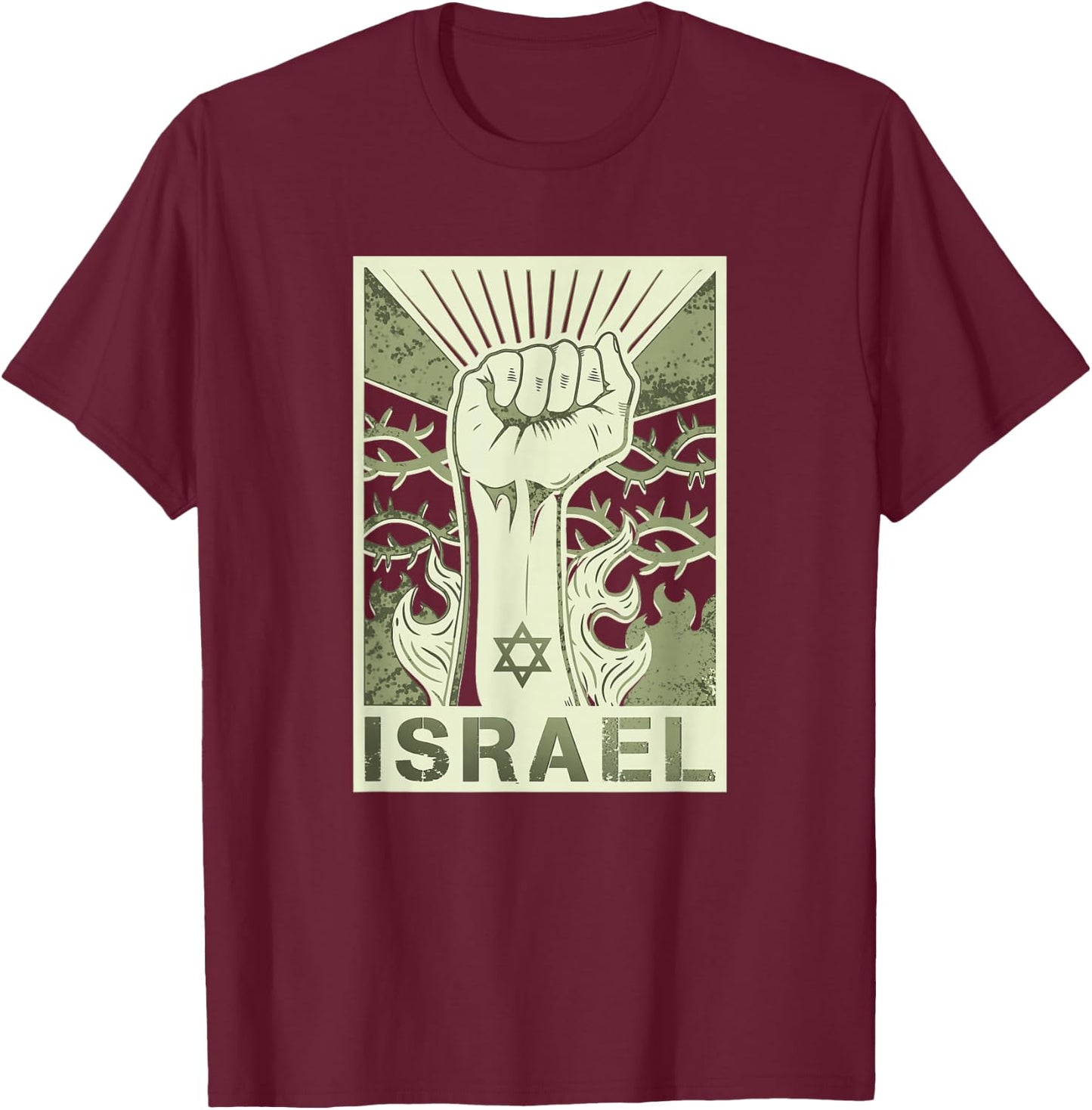 Israel- : Unterstützt Israel, ich stehe auf der Seite Israels, jüdisch T-Shirt - T-Shirt | Maroon