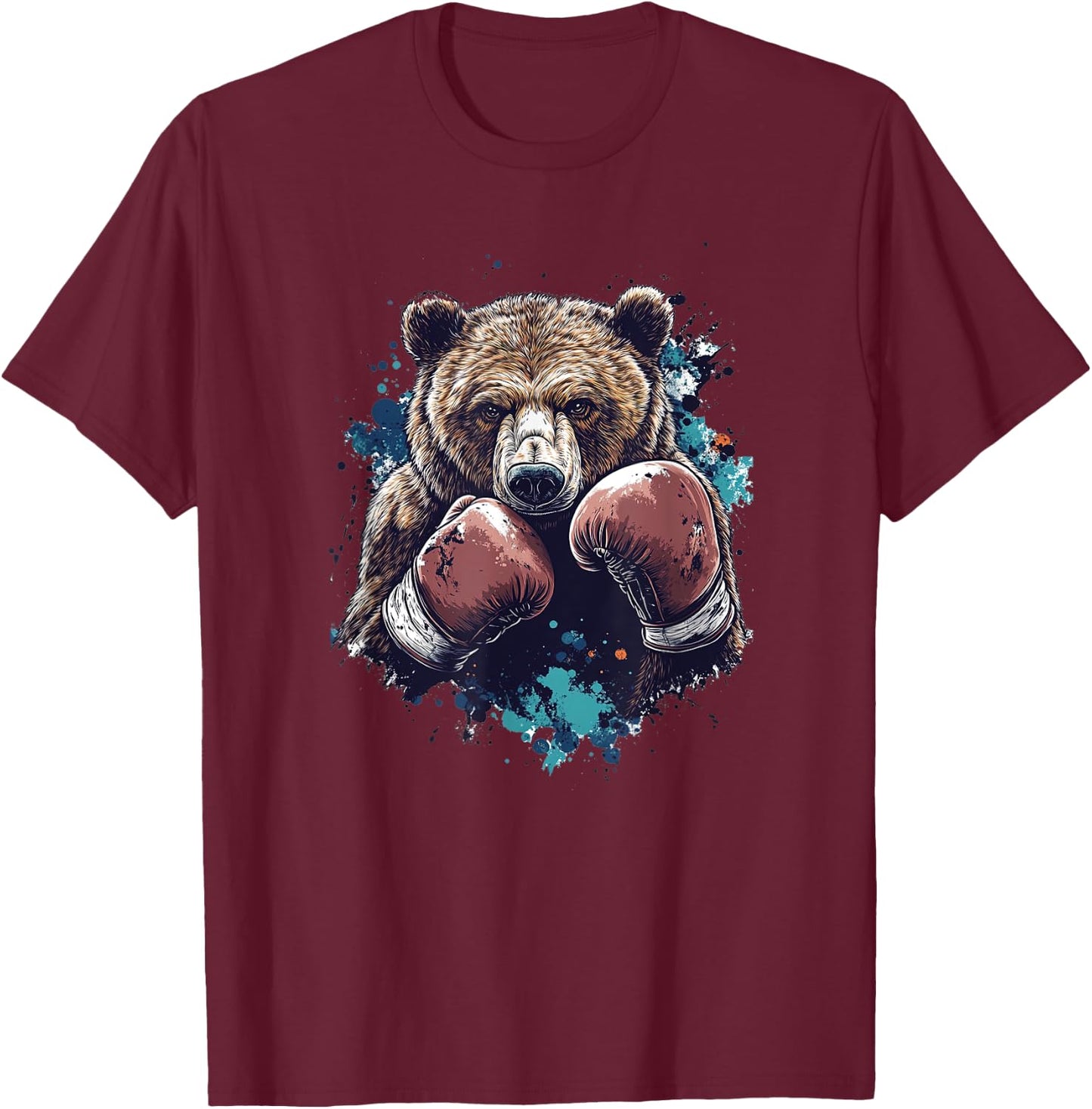 Boxing and Martial Arts Bear T-Shirt - T-Shirt | Maroon