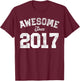 Awesome Since 2017 9th Birthday 9 Years Old - Retro T-Shirt - T-Shirt | Maroon