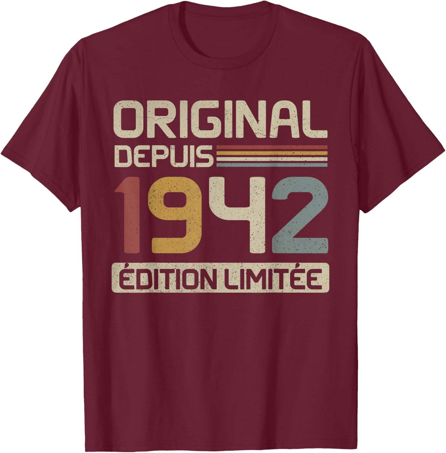 Original 1942 Birthday Gift 83 Years anniv 83 years , Black, S T-Shirt - T-Shirt | Maroon