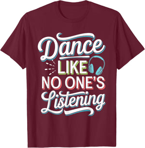 Silent Disco Party Wireless Headphones Dance Vibes T-Shirt - T-Shirt | Maroon