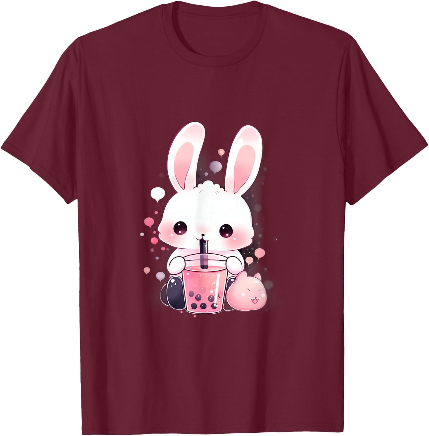 Bunny Boba Tea Bubble Tea Anime Kawaii T-Shirt - T-Shirt | Maroon