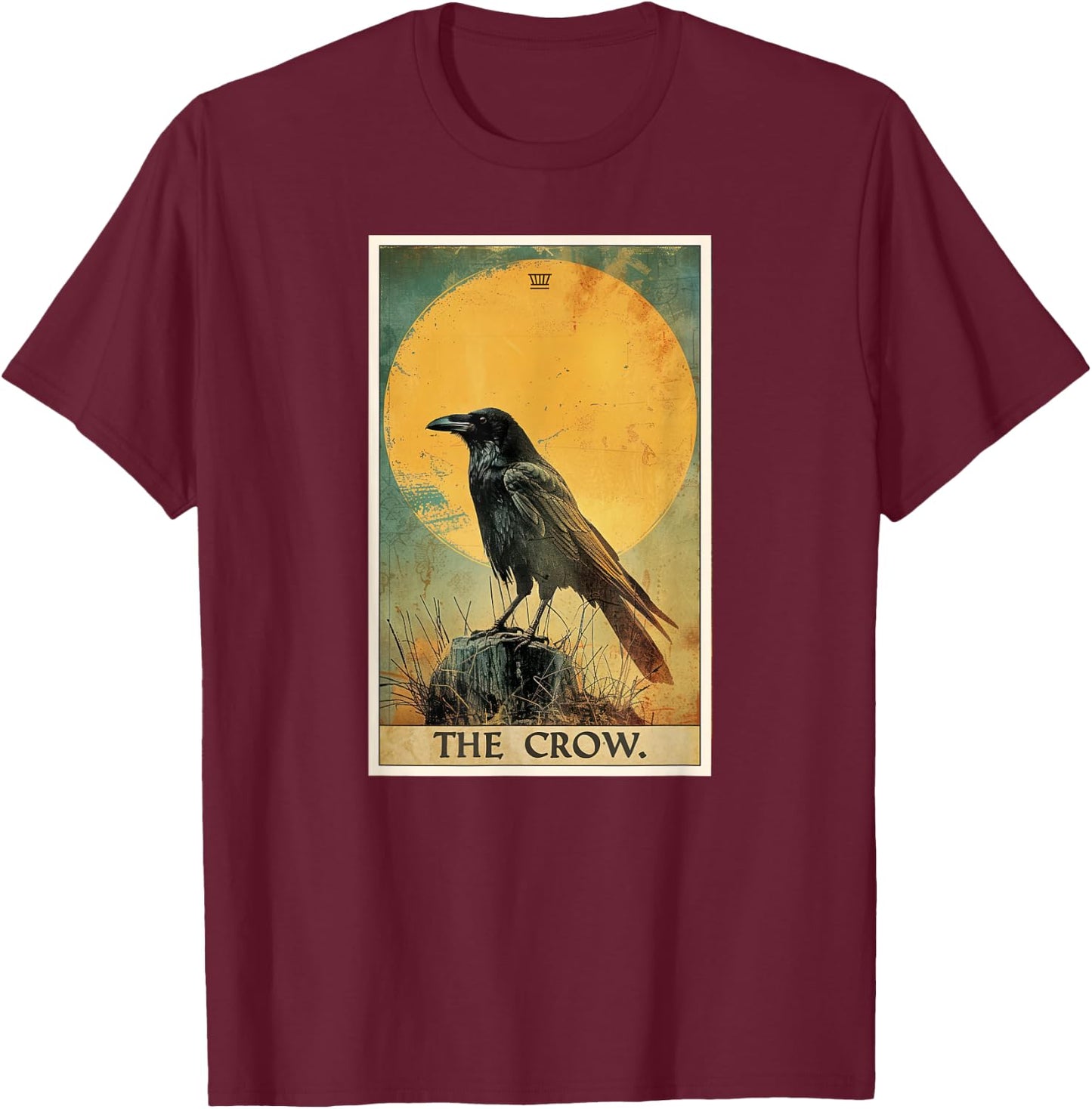 Crow Tarot Card Crows Crow T-Shirt - T-Shirt | Maroon