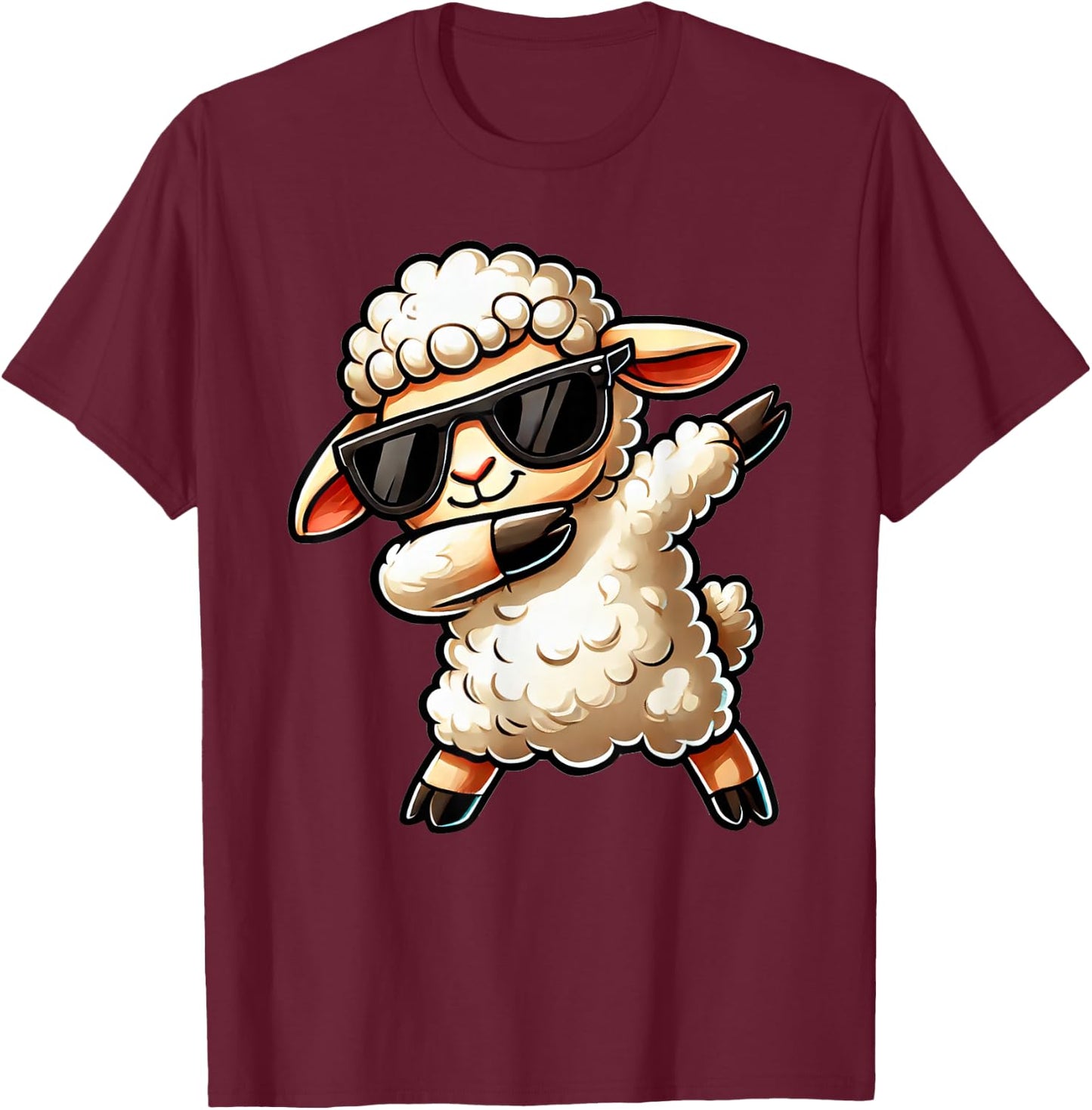 Dabbing sheep | Funny sheep on the dabben sheep T-Shirt - T-Shirt | Maroon