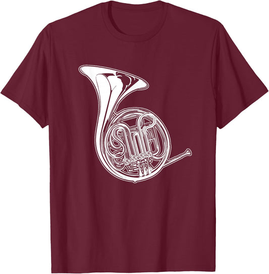 French Horn Horn Draftsman T-Shirt - T-Shirt | Maroon