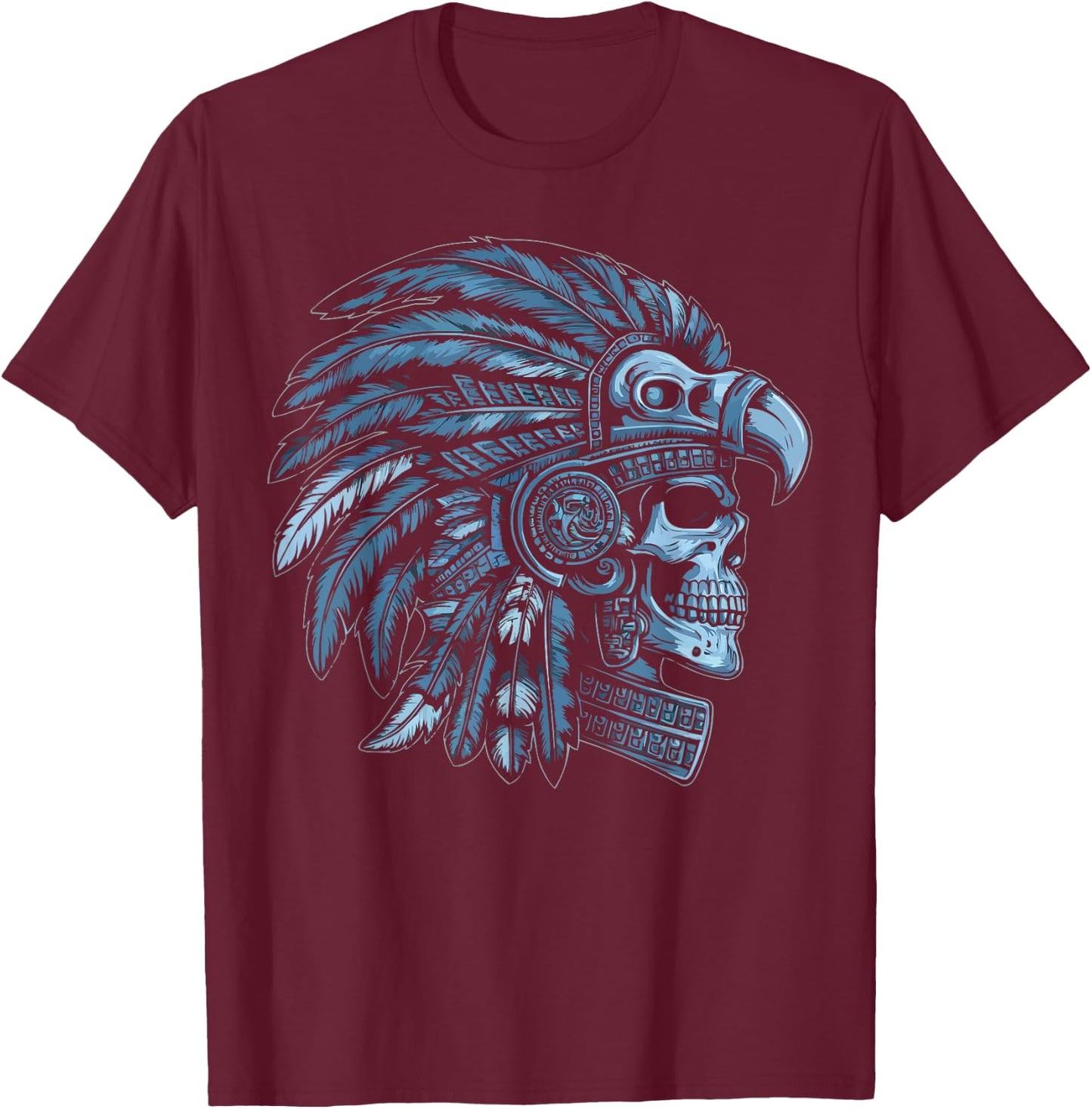 Aztec Warrior Aztec Culture Civilization Maya Indigenous , Black, S T-Shirt - T-Shirt | Maroon