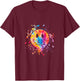 Retro Happy Face Rainbow Tie Dye Splatter 70s Peace Smile T-Shirt - T-Shirt | Maroon