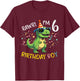 Kids 6th Birthday Trex Bday Boy Rawr Im 6 Years Old Boys Kids T-Shirt - T-Shirt | Maroon