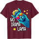 Lama No Drama with Sunglasses Cool Funny Saying Alpaca , black T-Shirt - T-Shirt | Maroon