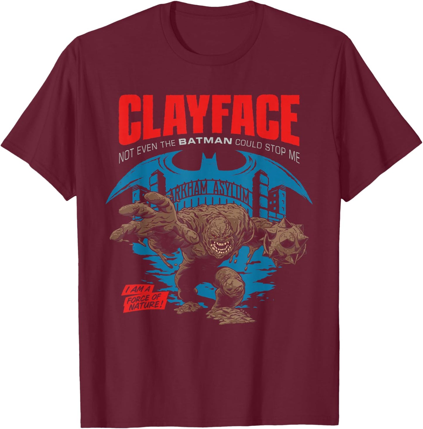 Batman Clayface Arkham Asylum T-Shirt - T-Shirt | Maroon