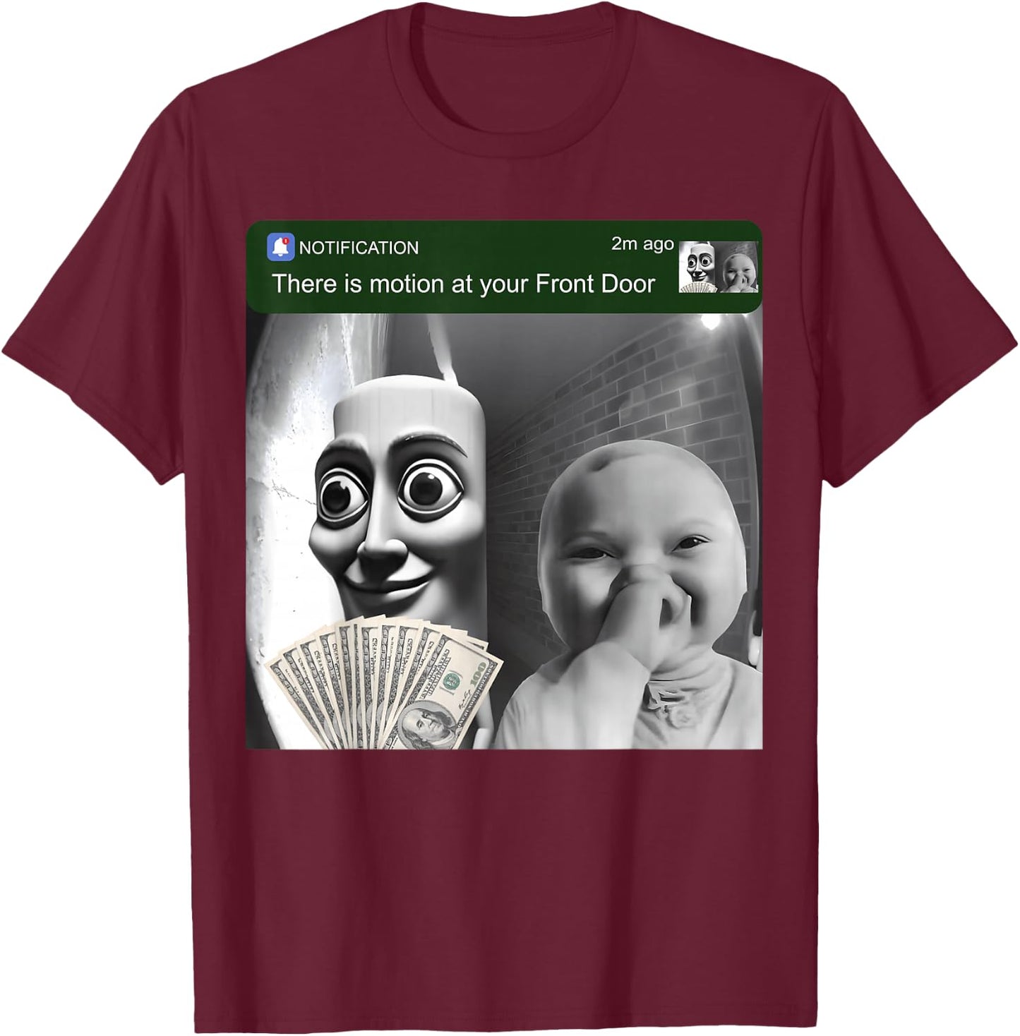 There is Motion at Your Front Door Ai Baby Tung Sahur T-Shirt - T-Shirt | Maroon