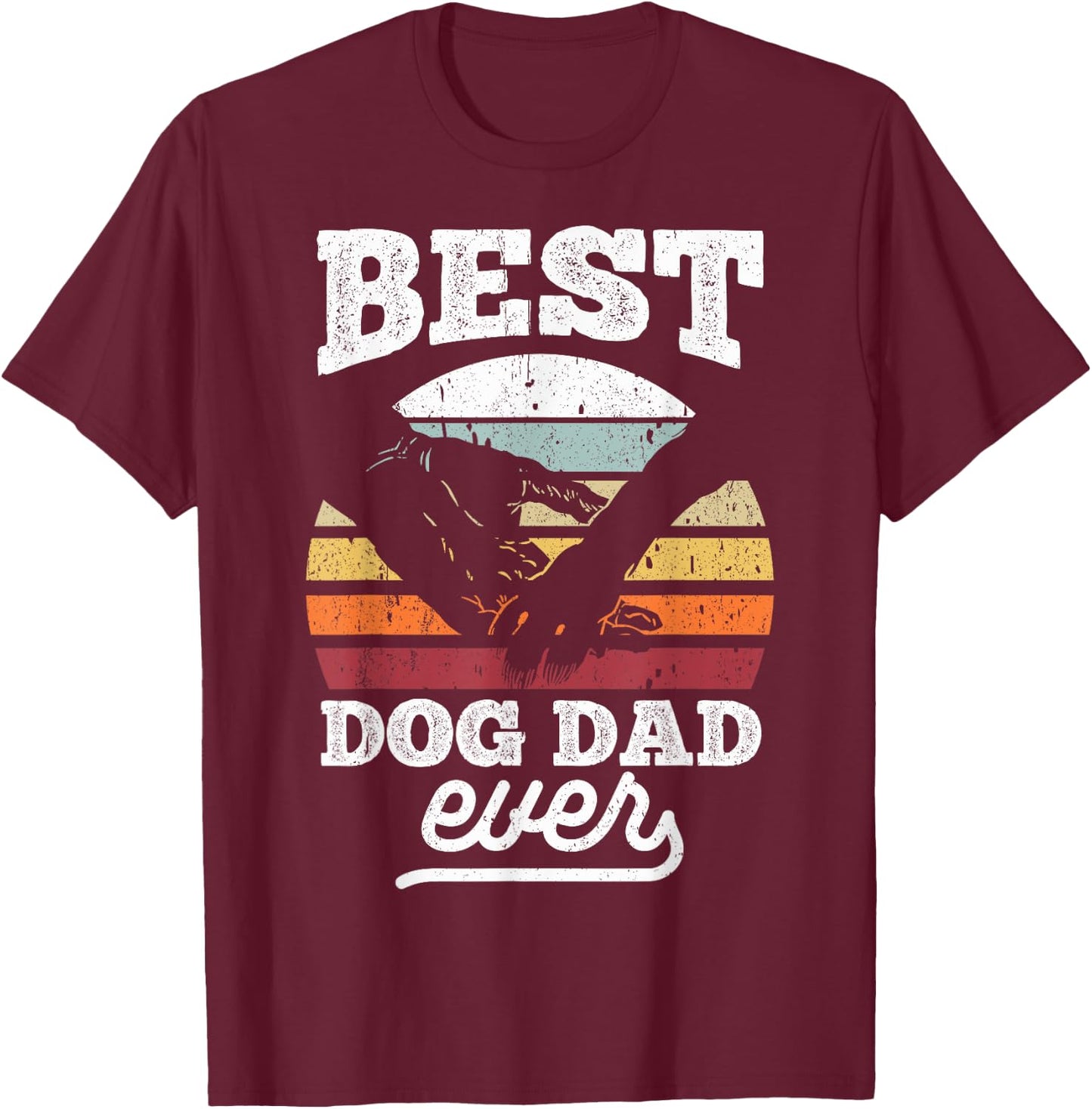 Best Dog Dad Ever Hund Hundepapa Gassi Gehen Dad T-Shirt - T-Shirt | Maroon