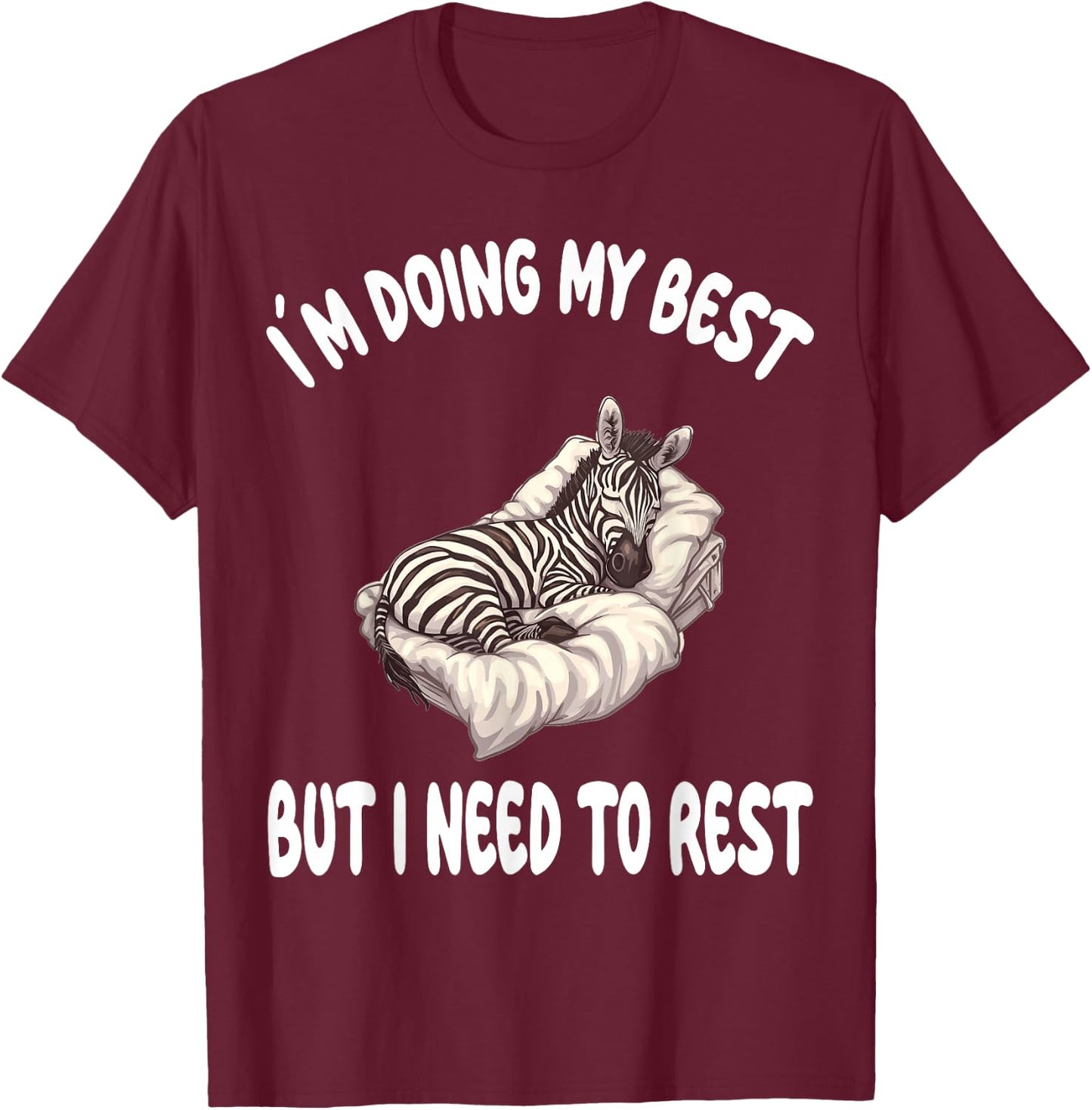 Zebra Official Sleepshirt Pajamas Nightgown T-Shirt - T-Shirt | Maroon