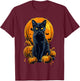 Retro Black Cat Halloween Pumpkin Costume Men Kids T-Shirt - T-Shirt | Maroon