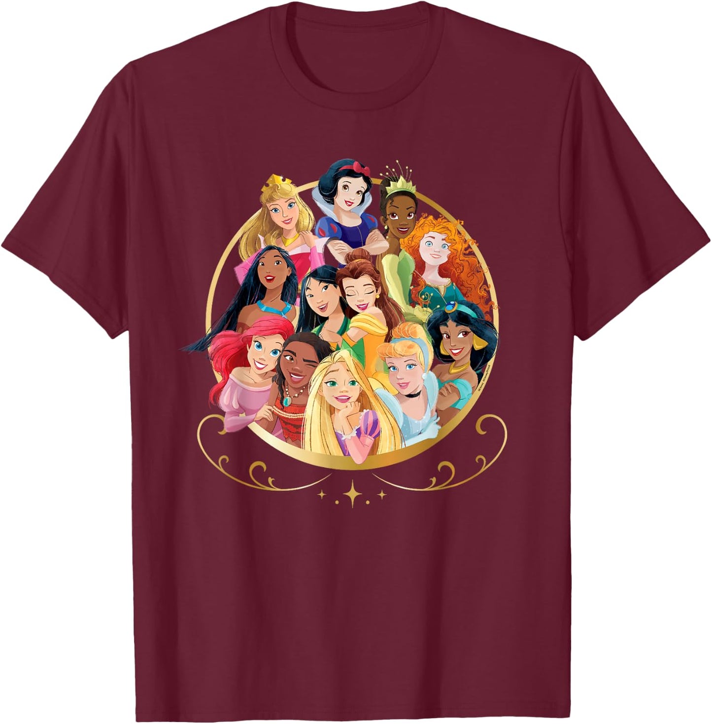 Disney Princess Royal Friends Group T-Shirt - T-Shirt | Maroon