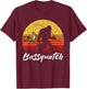 Man Outdoor Fishing Bassquatch Bigfoot Bass Fish Vintage T-Shirt - T-Shirt | Maroon