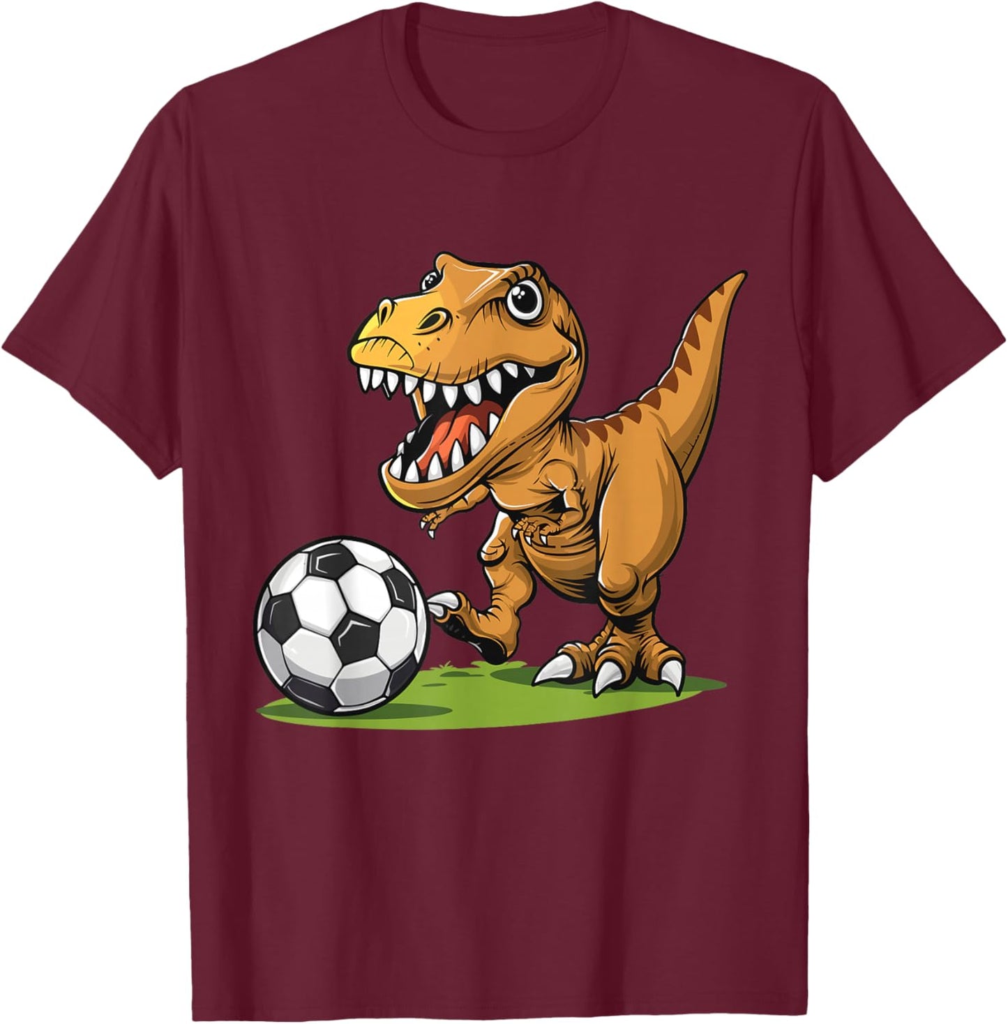 T-Rex spielt Fußball, Fußball für Kinder T-Shirt - T-Shirt | Maroon