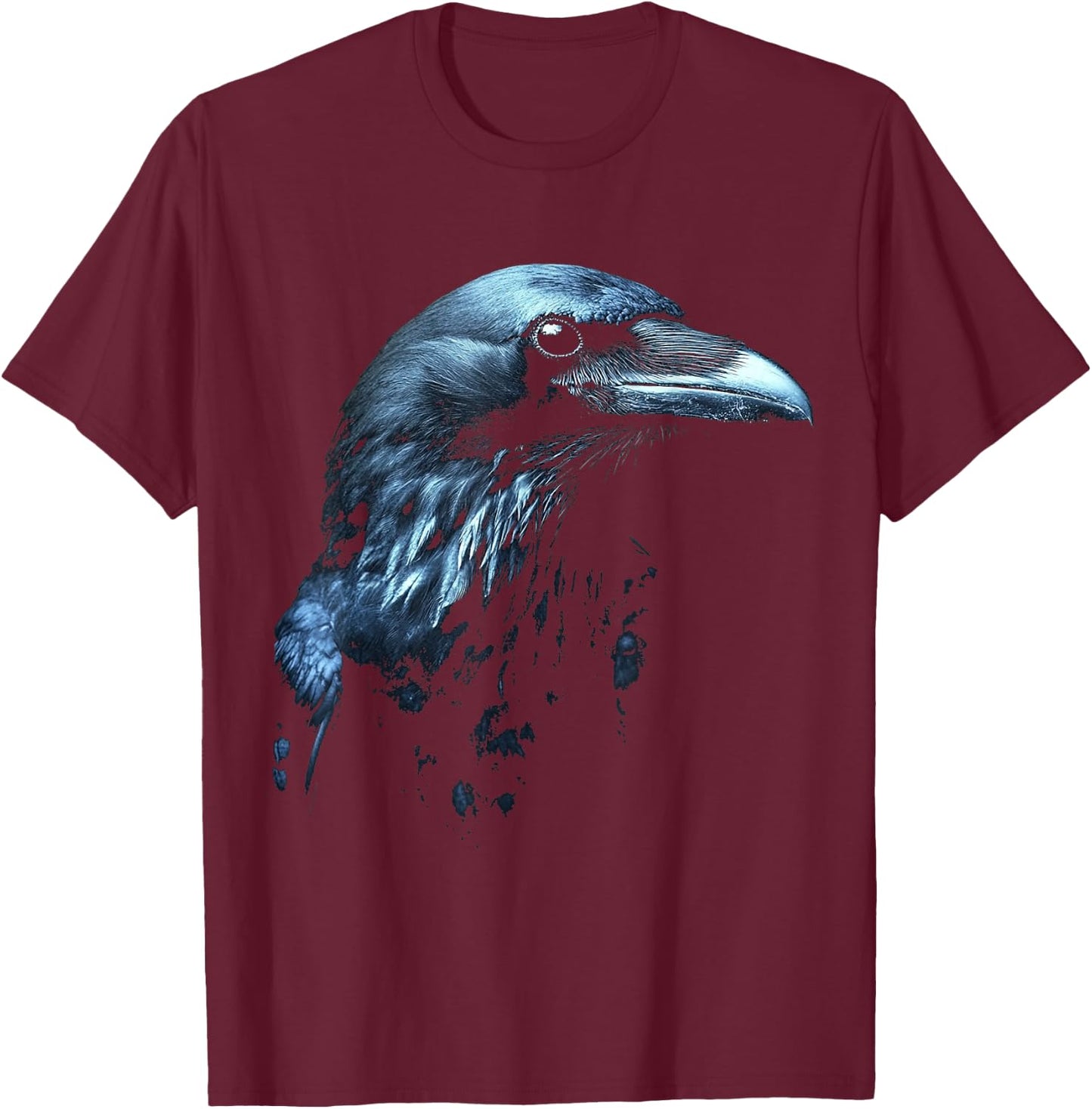 Raven Bird Animal Art Raven , black T-Shirt - T-Shirt | Maroon