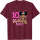10th Birthday Girl Afro Melanin Unicorn Princess 10 Yrs Old T-Shirt - T-Shirt | Maroon