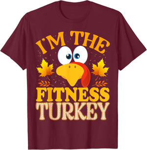 Thanksgiving I'm The Fitness Turkey Matching T-Shirt - T-Shirt | Maroon
