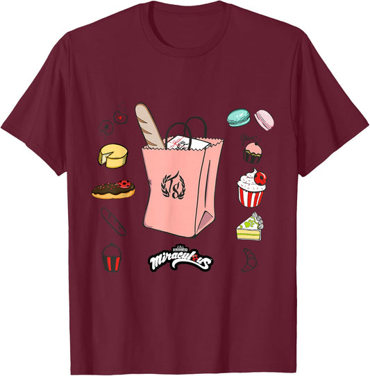 Miraculous Ladybug Marinette Bakery Selection T-Shirt - T-Shirt | Maroon