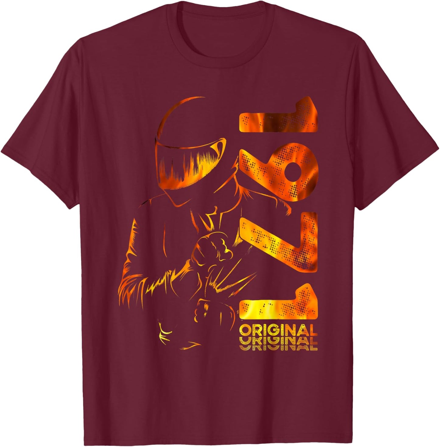 53rd Birthday Man Motorcycle Biker Biker 1971 , Black, S T-Shirt - T-Shirt | Maroon