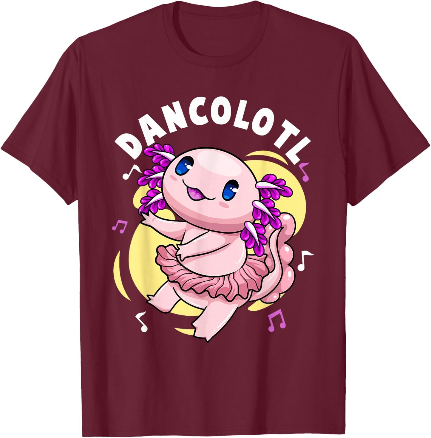 Dancolotl Kawaii Axolotl Dancing Axolotl Lover Ballet Dancer T-Shirt - T-Shirt | Maroon