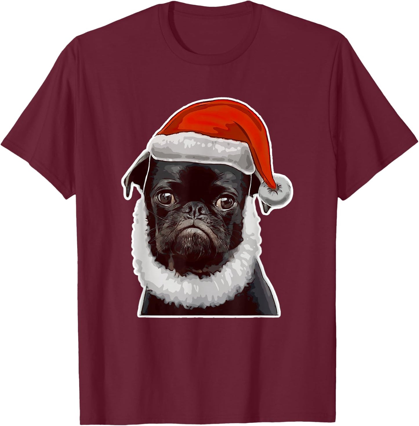 Funny Pug Christmas Ugly Sweater Gift Pug Dog Lover Women Kids T-Shirt - T-Shirt | Maroon