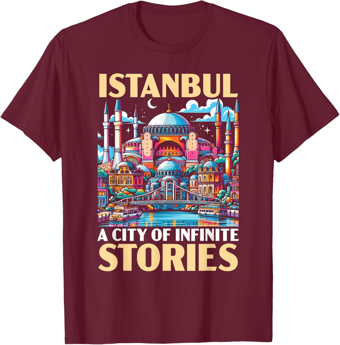 Istanbul Turkey Travel Vacation Turkish I Love Istanbul T-Shirt - T-Shirt | Maroon
