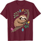 Oster Faultier mit Ostereier im Frühling Cute Animals Art T-Shirt - T-Shirt | Maroon