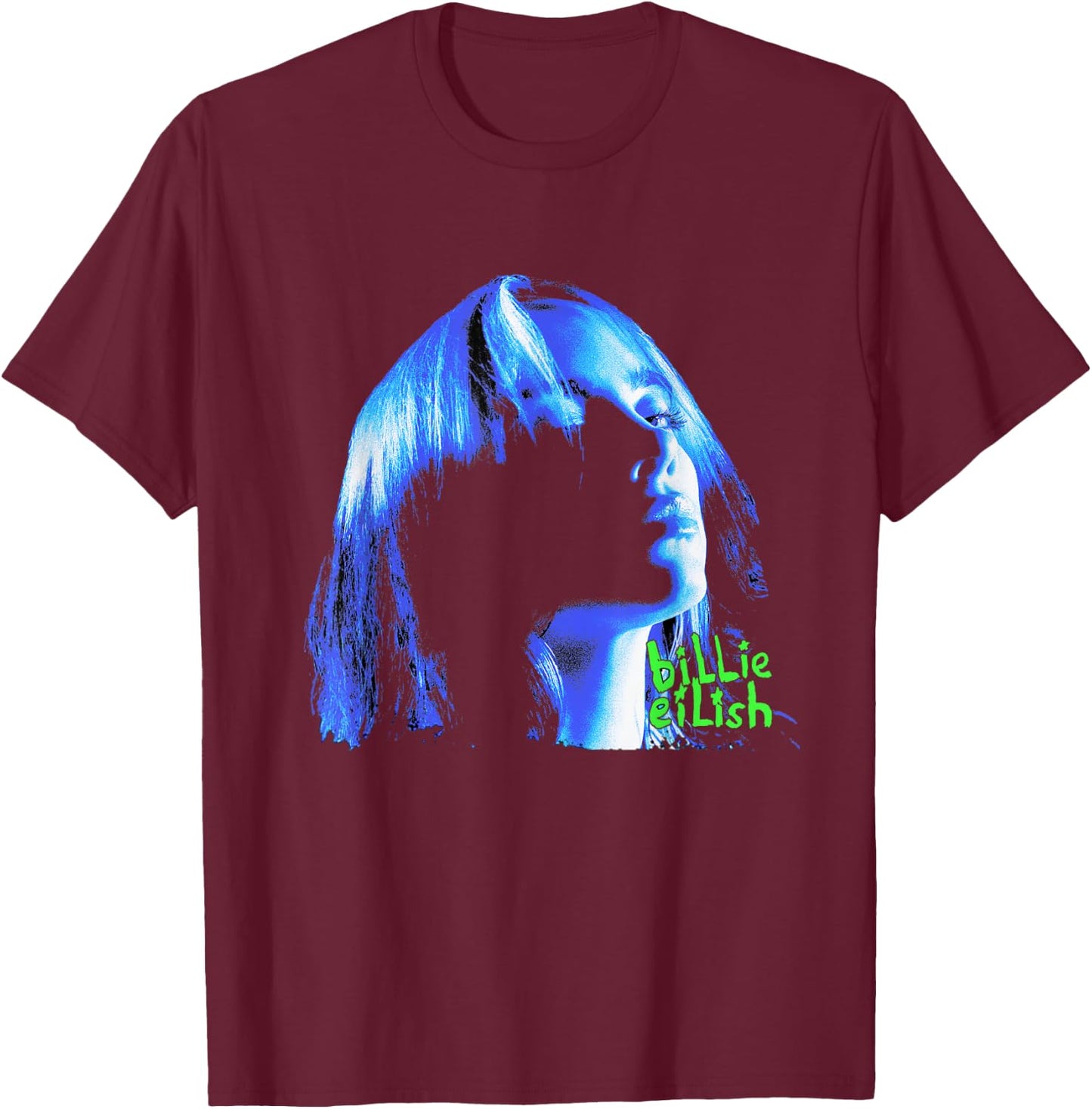 Official Billie Eilish Portrait , black T-Shirt - T-Shirt | Maroon
