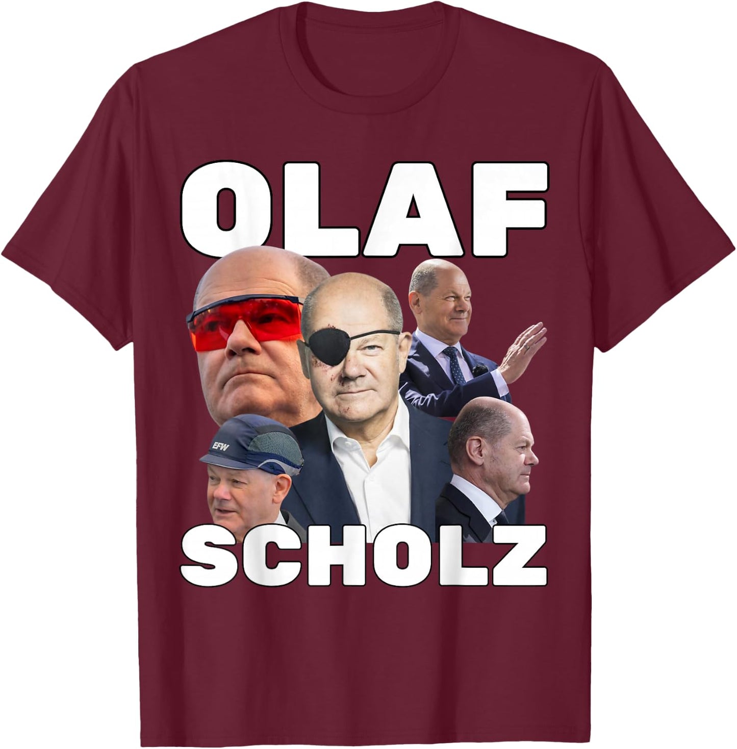 Olaf Scholz Fan-Merch T-Shirt - T-Shirt | Maroon