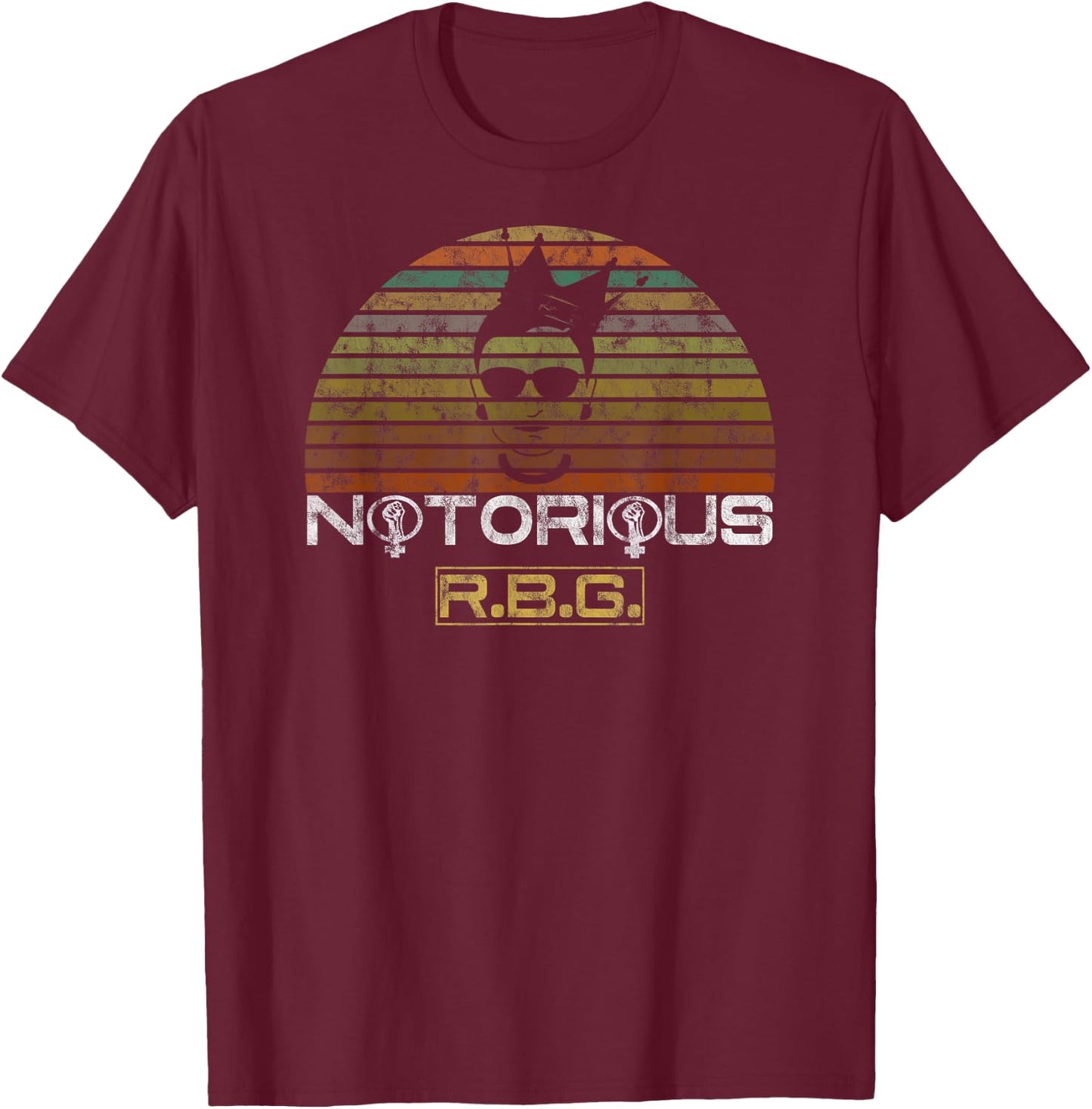 Vintage Notorious RBG Ruth Bader Ginsburg Politisches T-Shirt - T-Shirt | Maroon