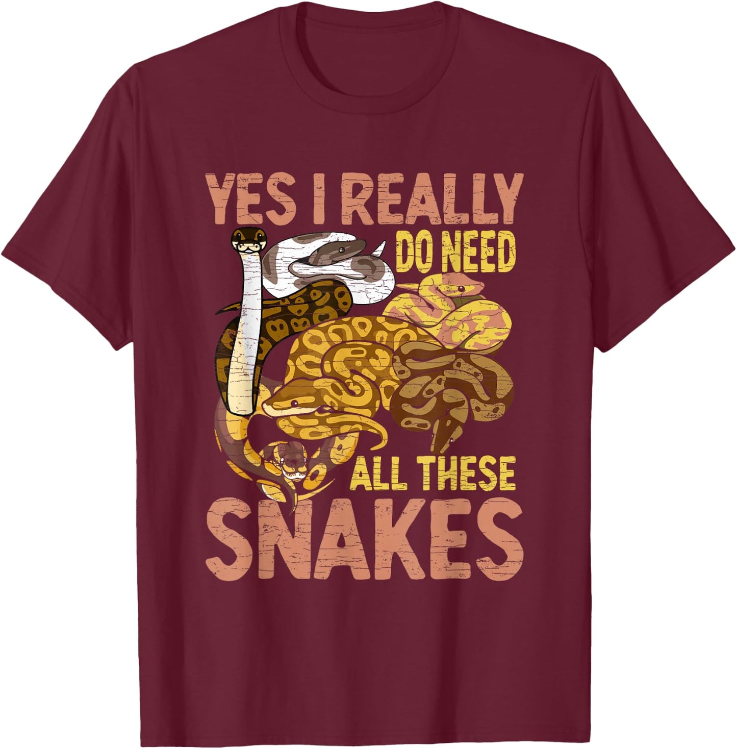 Ball Python Funny Snake T-Shirt - T-Shirt | Maroon