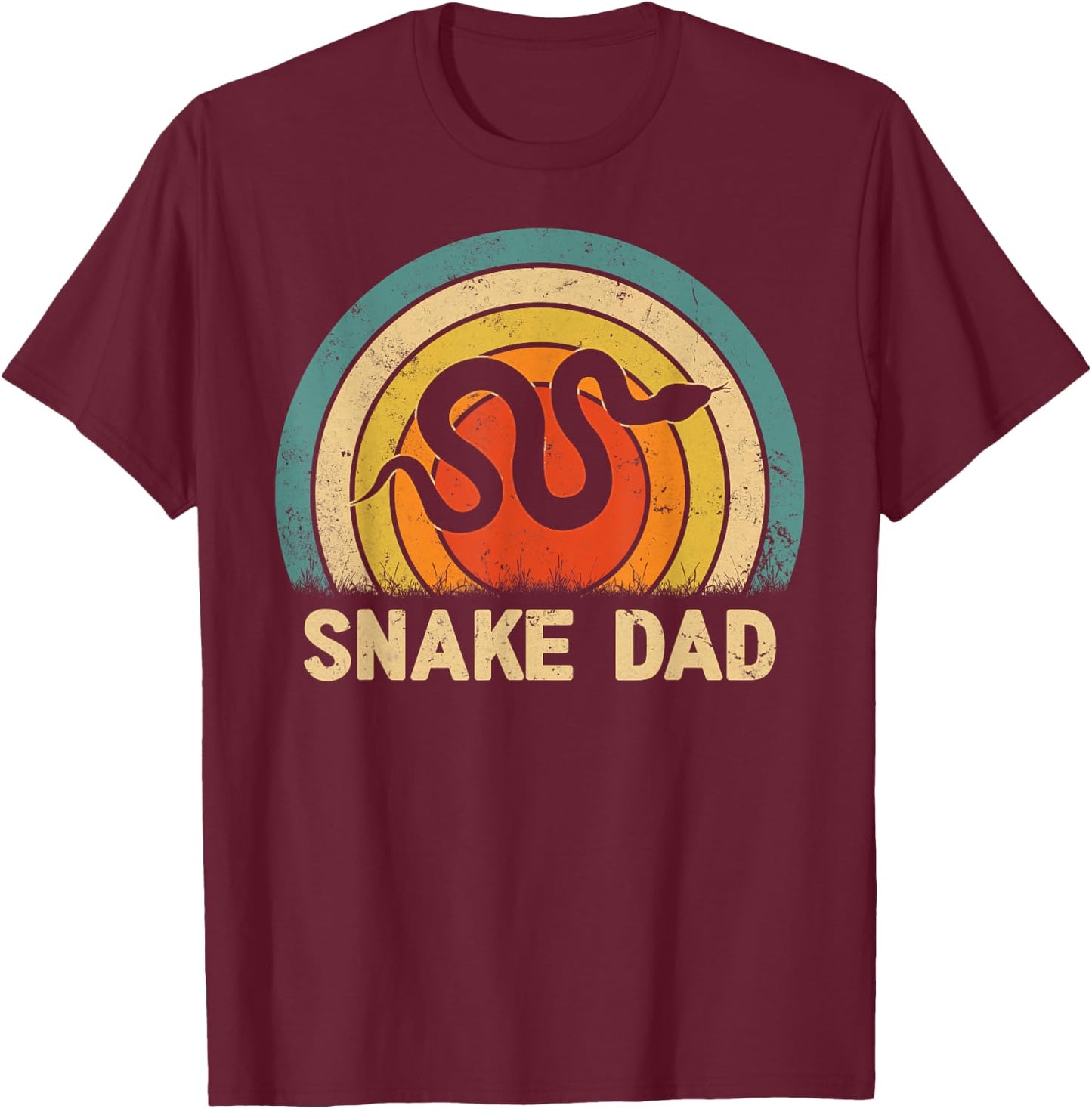 Snake Dad Father's Day Vintage Style Snake Dad Daddy T-Shirt - T-Shirt | Maroon