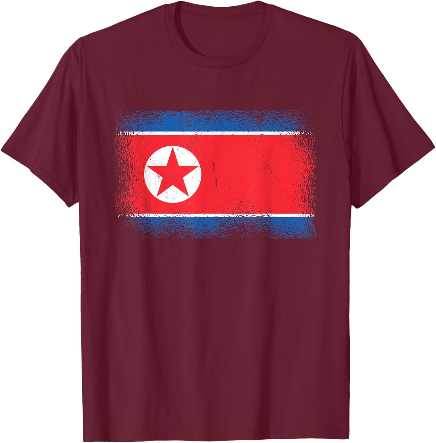 Nordkoreanische Flagge Nordkorea T-Shirt - T-Shirt | Maroon