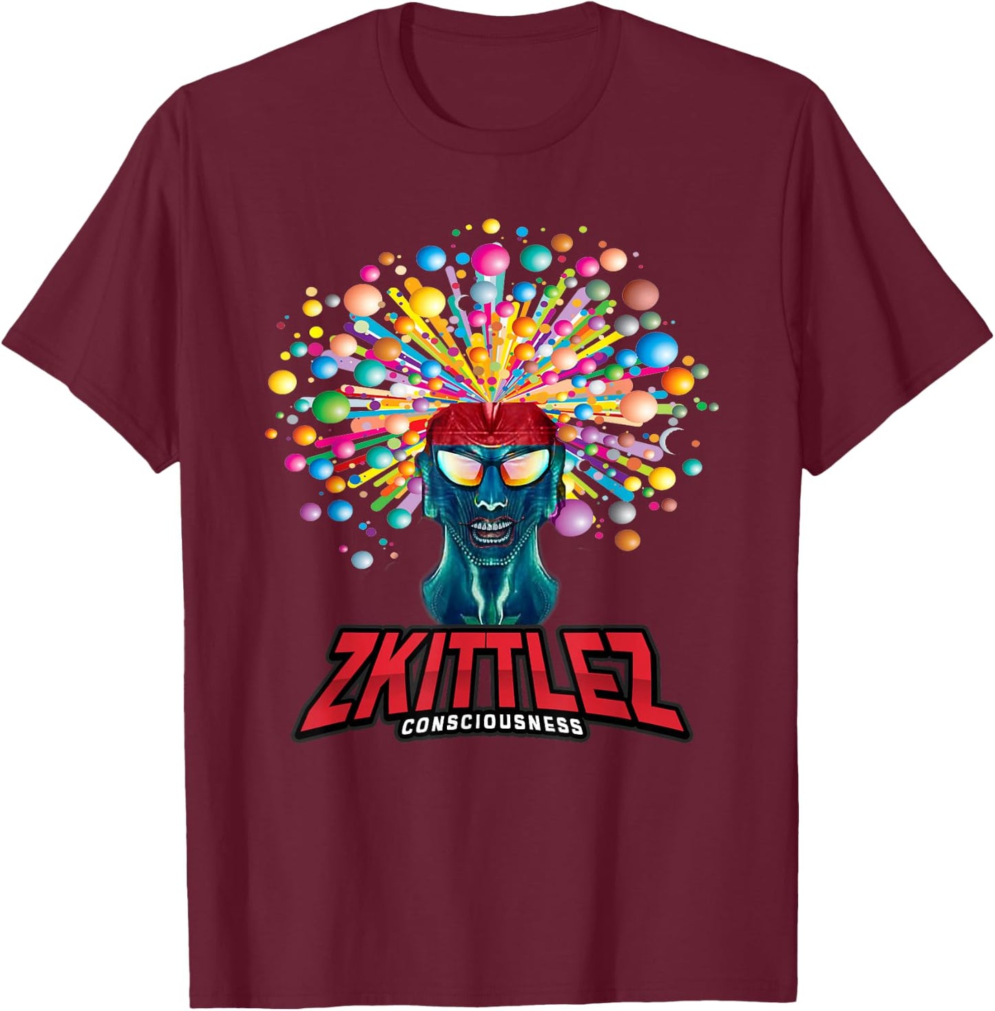 Zkittlez Weed Cannabis Strain Marijuana Character Design T-Shirt - T-Shirt | Maroon