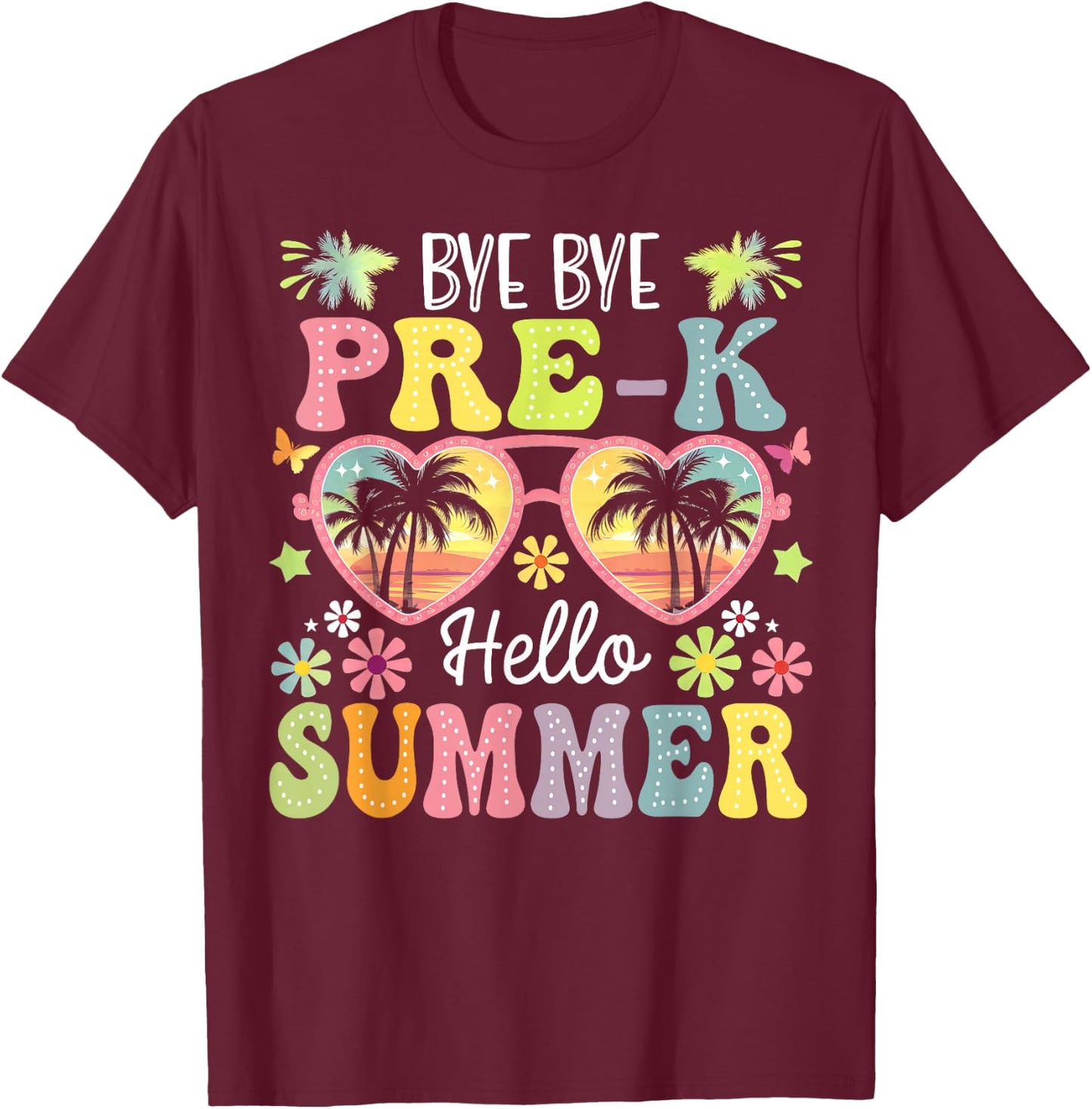 Goodbye Pre-k Hello Summer Last Day Of School Boys Kids T-Shirt - T-Shirt | Maroon